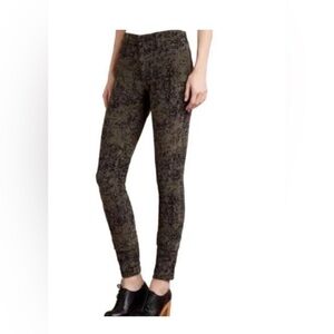 Anthropologie Pilcro Green Print Serif Mid-Rise Corduroy Pants